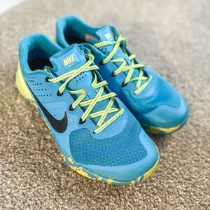 Nike Blue and Lime Sneakers